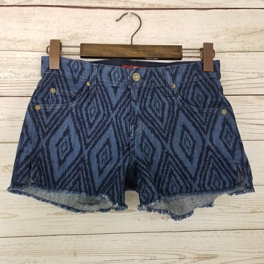 7 For All Mankind Womens Size 25 Low Rise Cutoff Side Slit Boho Denim Shorts